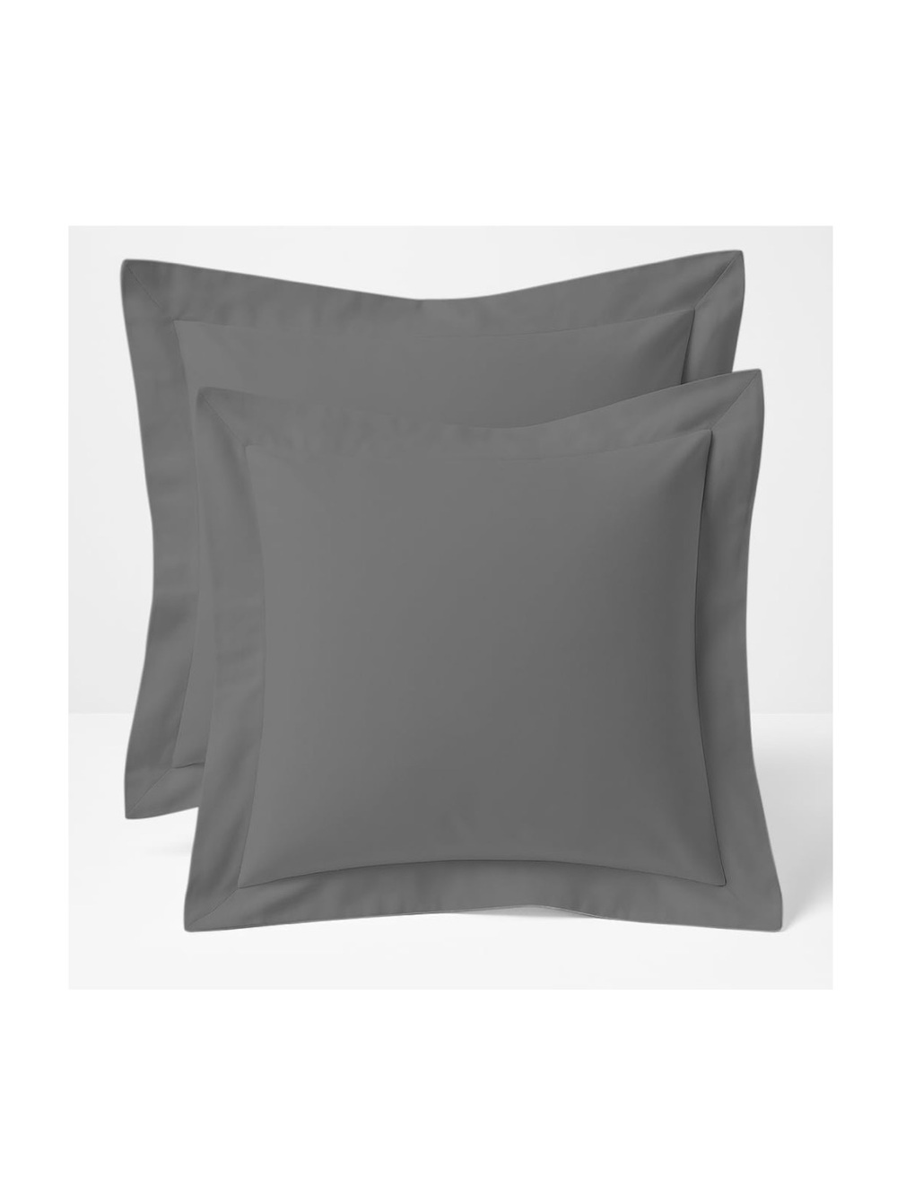 EURO SHAMS 100% Cotton Square 22x22” GRAY (2 Pack)
